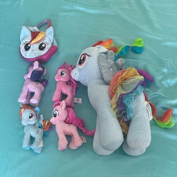 Bundle of 5 my little pony stuffed animal build a bear plushies rainbow dash - Picture 1 of 10